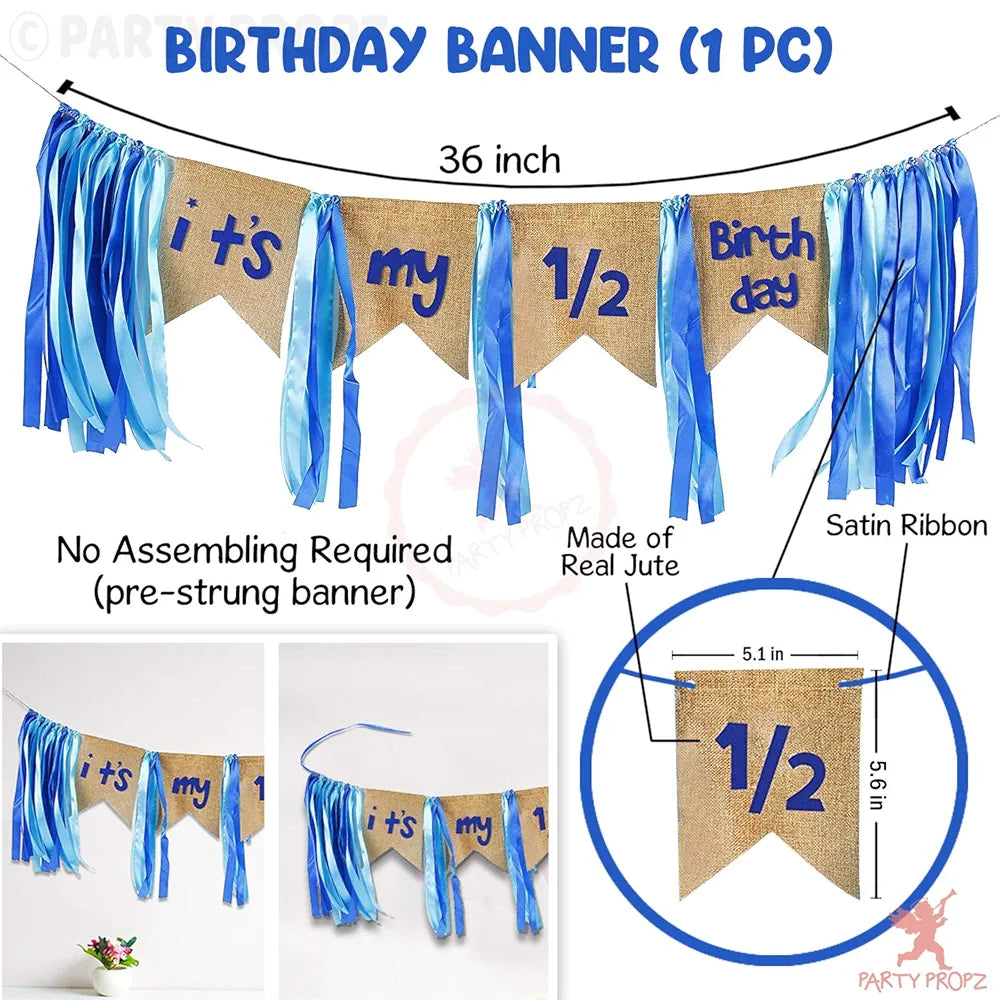 Decoración de medio cumpleaños para bebé - Set de 3 piezas