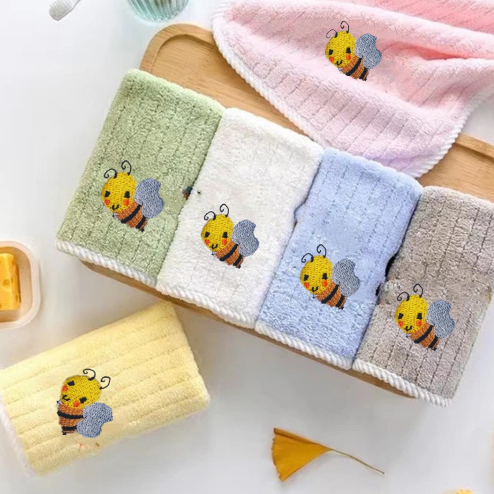 Qicaiyun-Set de pañitos ultra suaves para baño de bebe