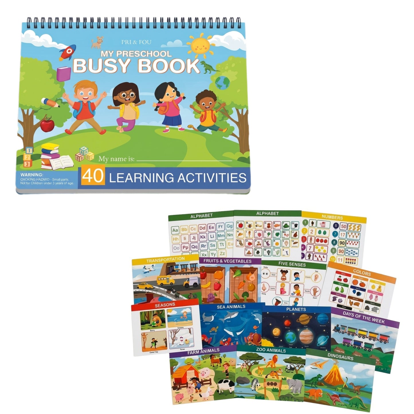 PRI & ROU- Libro ocupado Montessori para niños