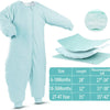 P. Health Kids- Saco de dormir para bebé 2.5 TOG (Talla 18m-36m)con patas para invierno (incluye botas de tela removibles), verde menta