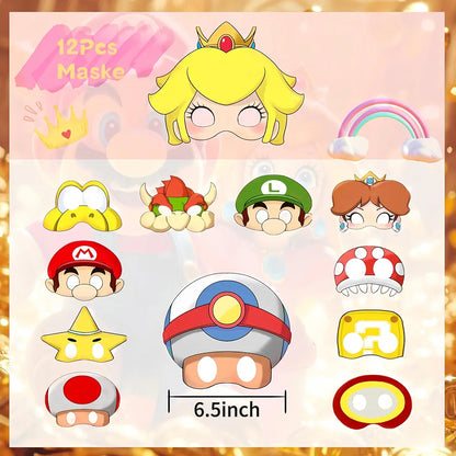 Suministros para fiesta de cumpleaños de Mario