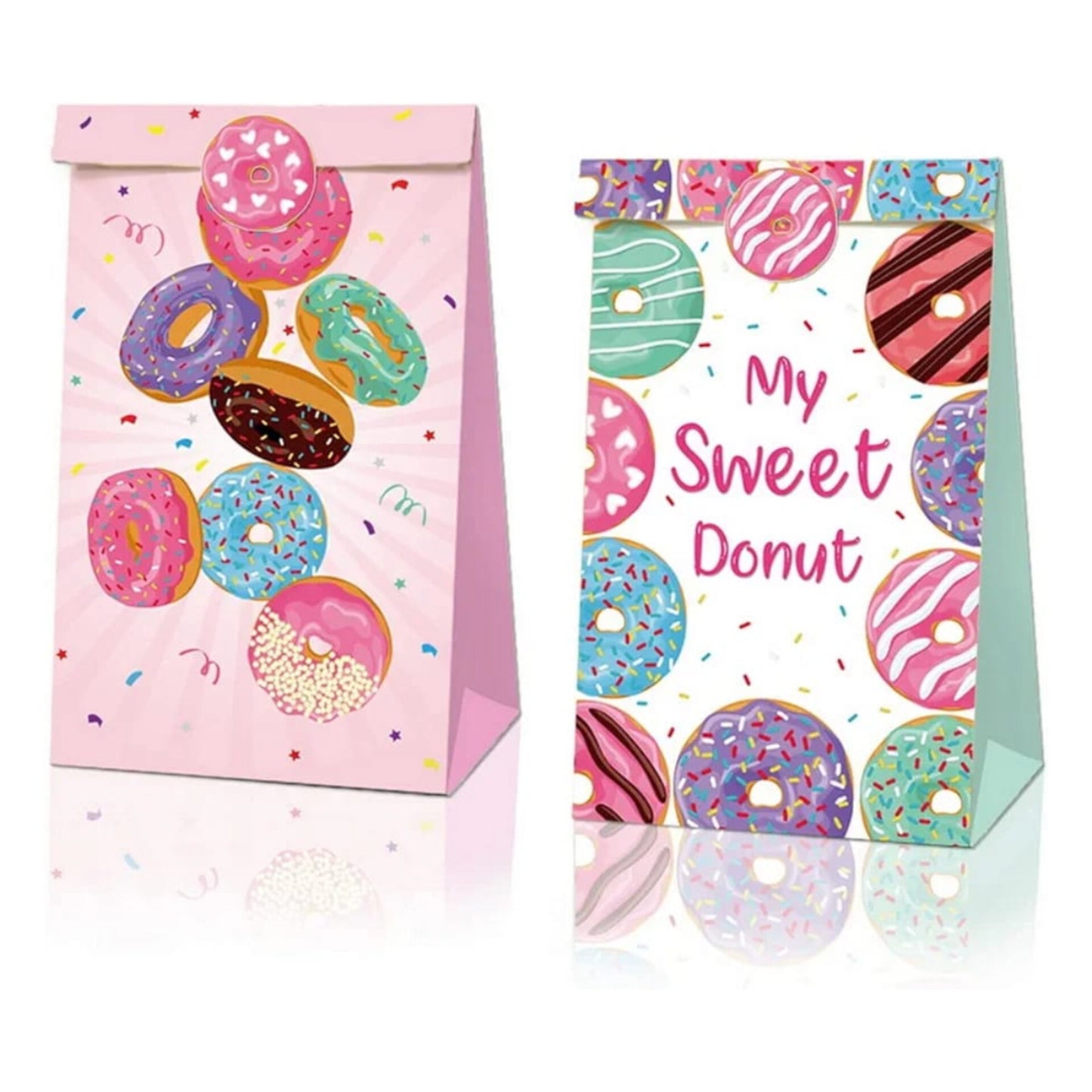 12 bolsas de papel donas