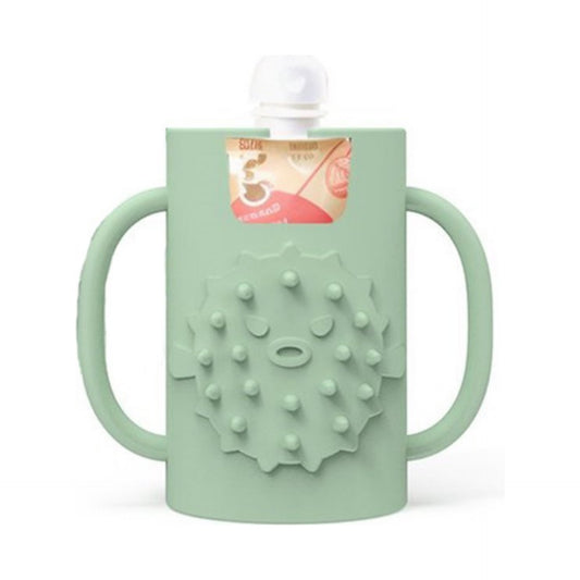 Soporte de silicona para bolsa exprimible o cartón de bebidas.