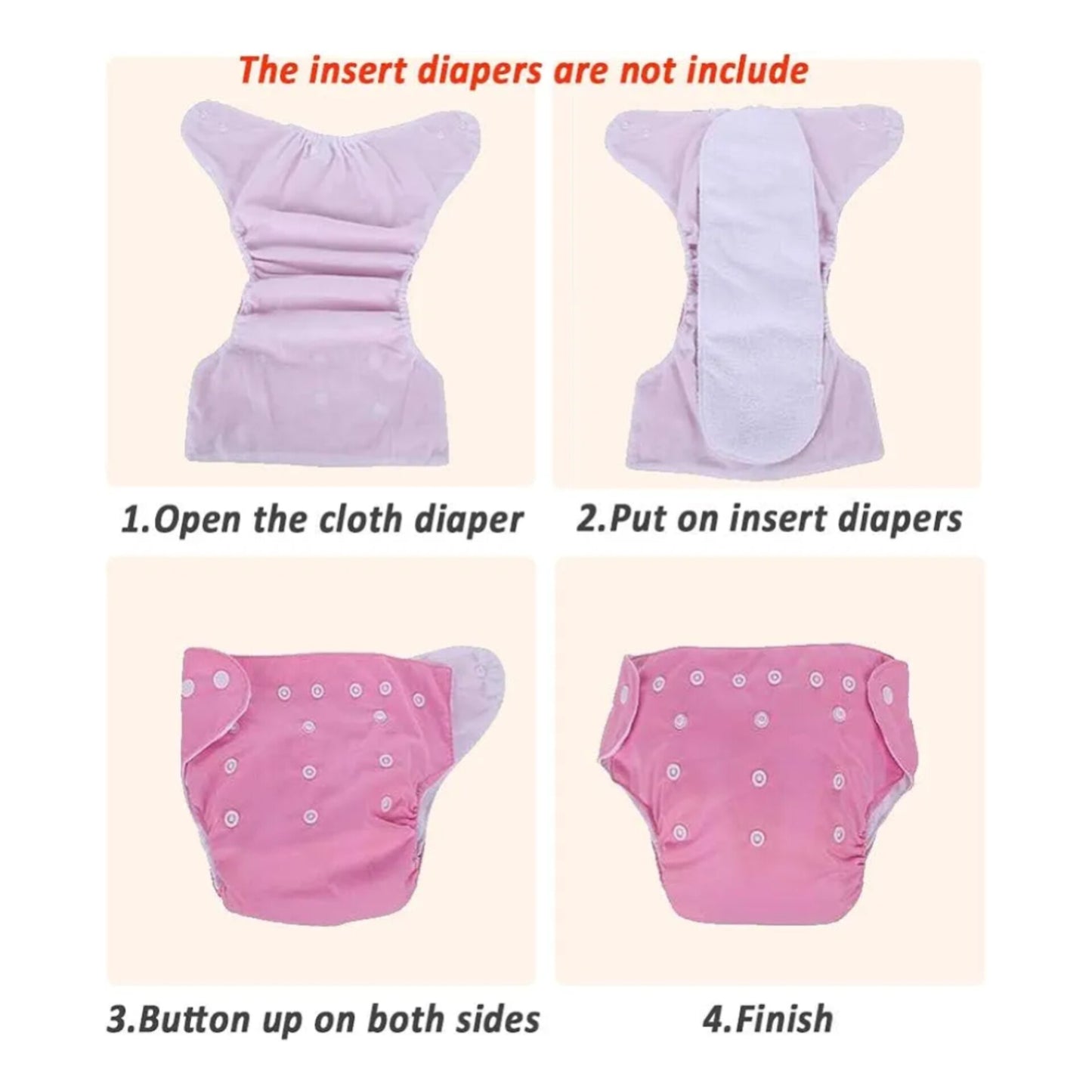 Pañales reutilizables (no incluye insertos) 4 uds