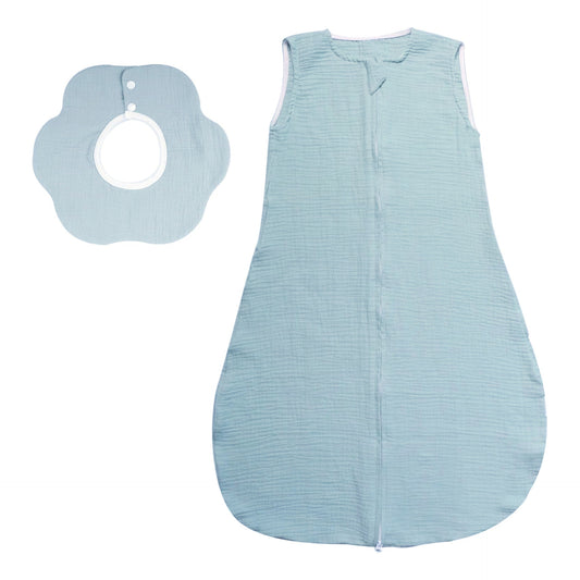 Catteyonce- Saco de dormir de algodón + juego de babero para alimentación