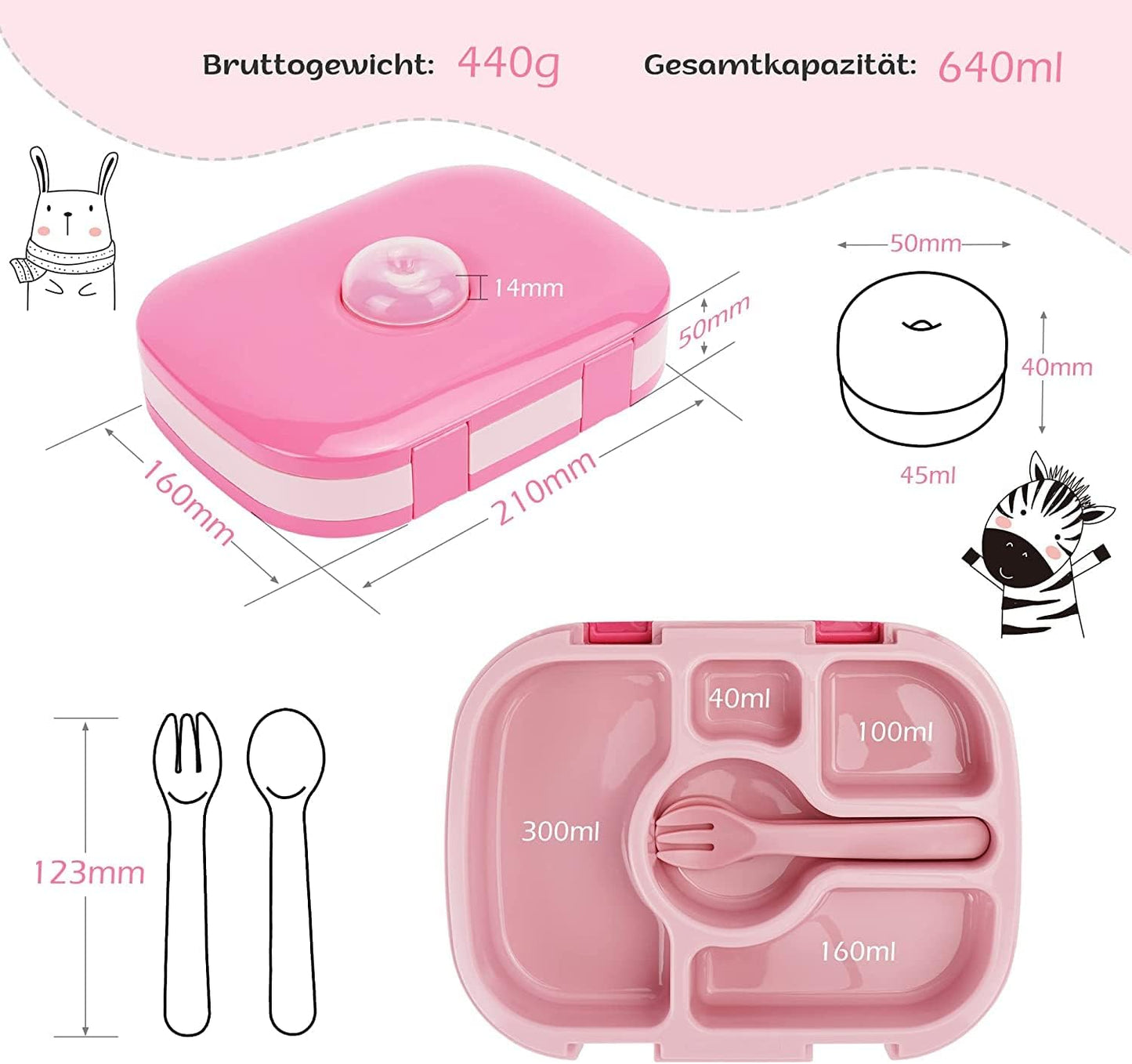 Set de fiambrera bento con lonchera de mano