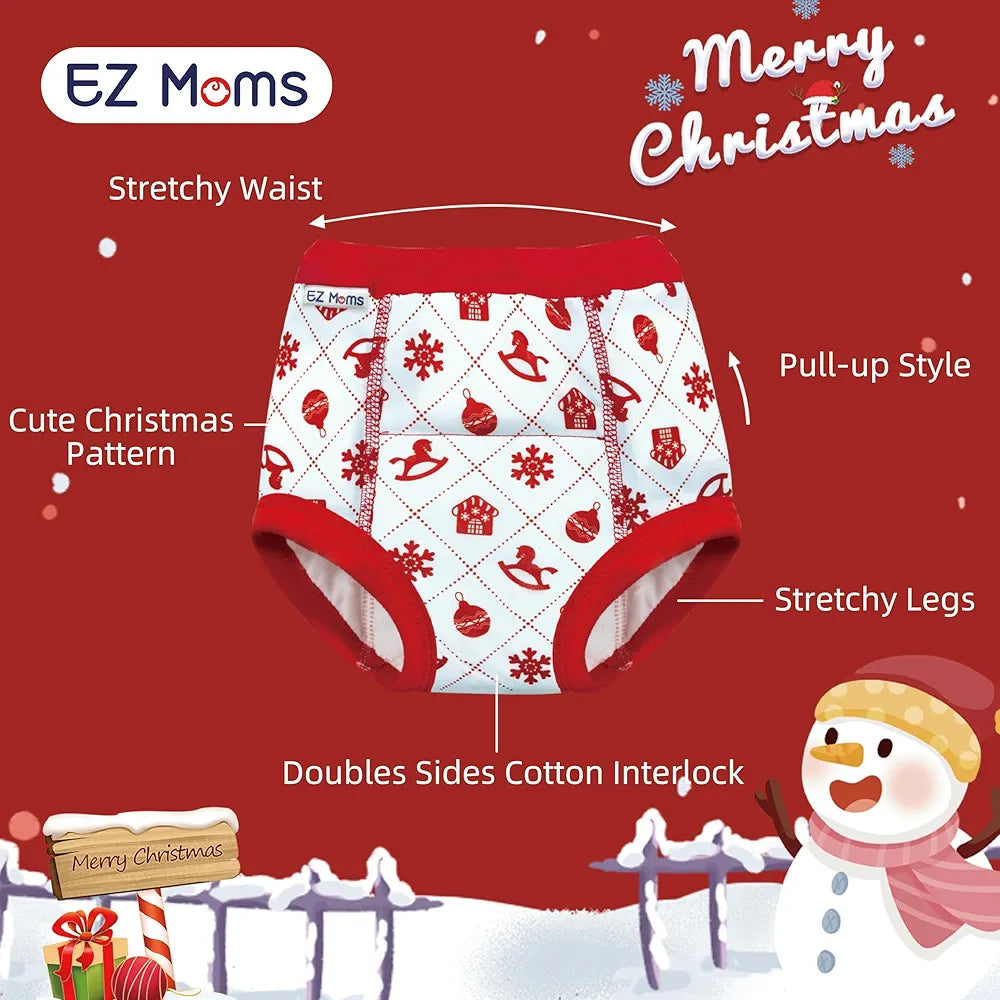 EZ Moms-Conjunto de regalos para bebés con pantalones de entrenamiento de Navidad, 3T