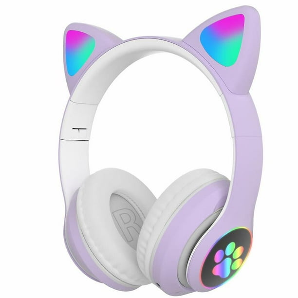 Auriculares inalámbricos JAMW Cat Ear Bluetooth con Luz LED azul