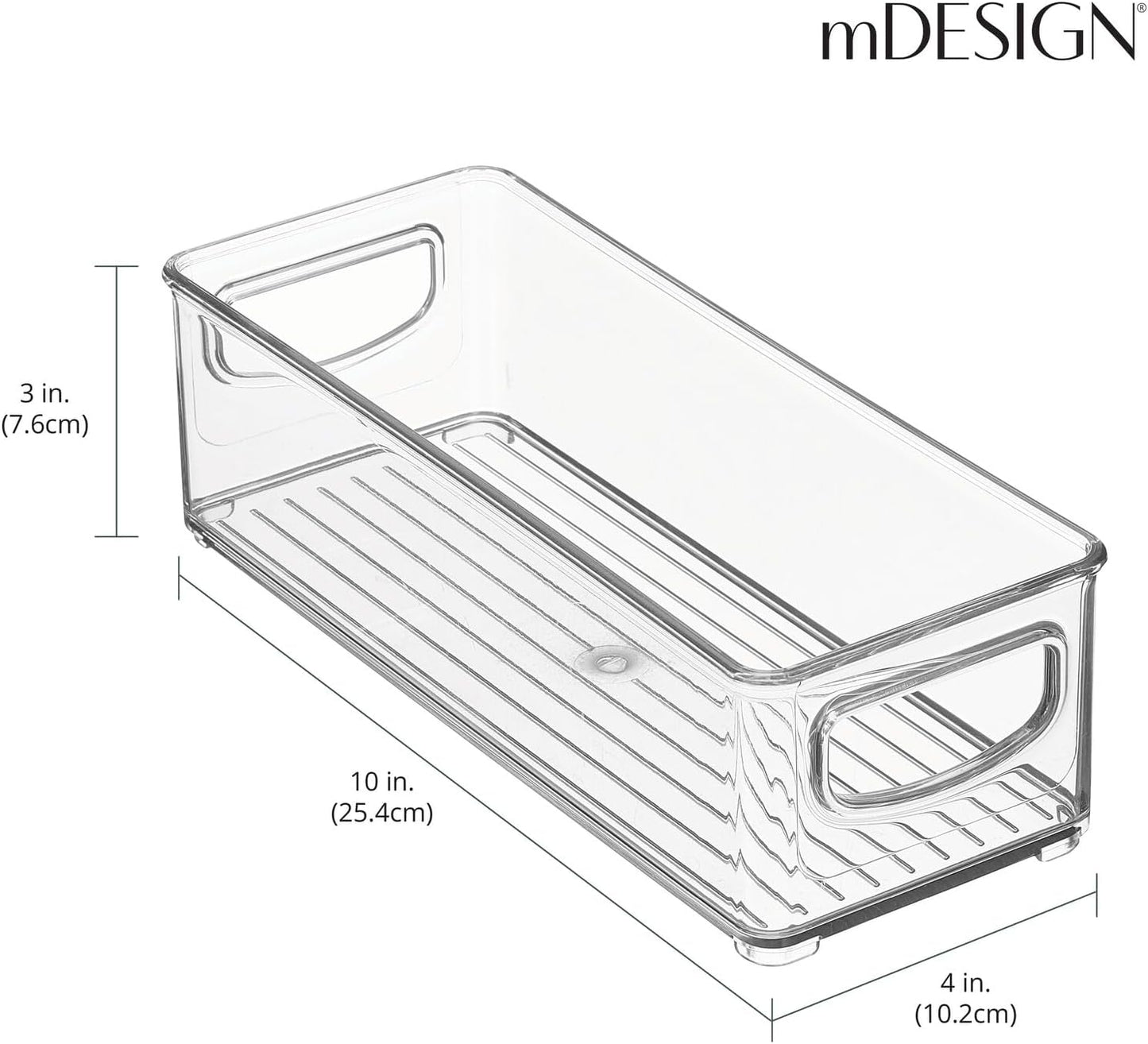 mDesign- Contenedores pequeños de plástico para almacenamiento, 2 pcs