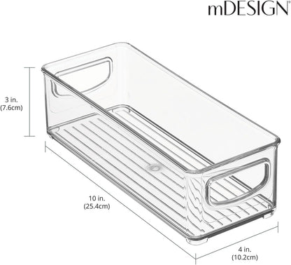 mDesign- Contenedores pequeños de plástico para almacenamiento, 2 pcs