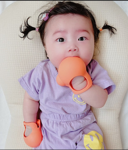 Guantes mordedores de silicón, 2 uds, rosa