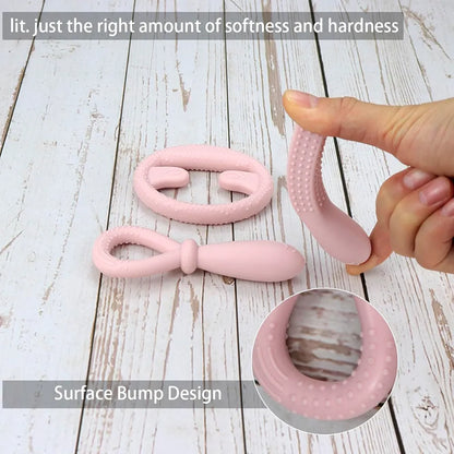 Herramientas para masticar de silicona para TDAH, dentición y autismo, paquete de 3