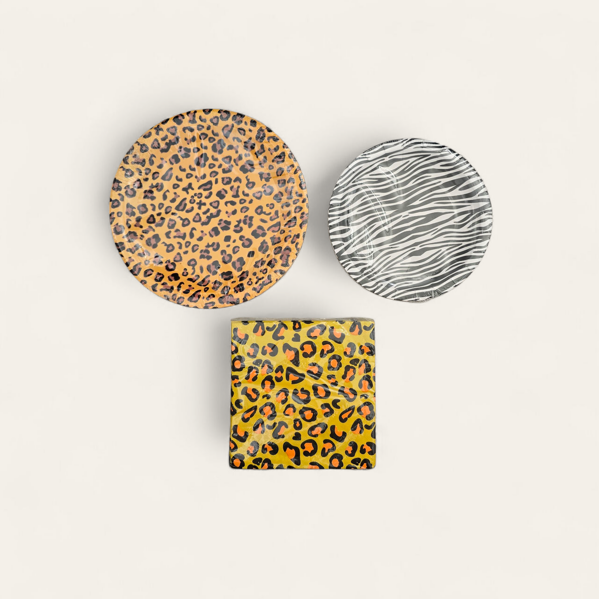 Platos animal print+ servilletas