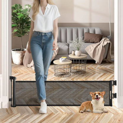 Puerta corta para perros de 14 pulgadas de alto, extiende hasta 55 pulgadas