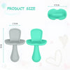 Set de 2 cucharas de silicona libre de BPA, gris y turquesa