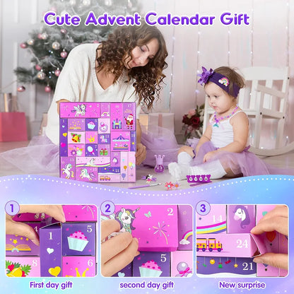 Calendario de adviento para niñas, morado