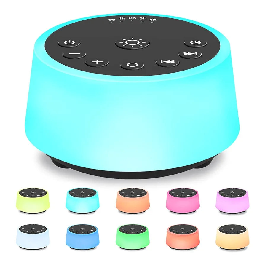 Color Noise- Máquinas de sonido con luz nocturna de 10 colores, 25 sonidos relajantes
