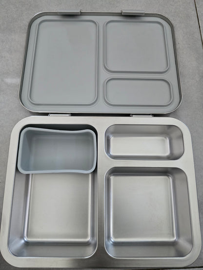 Bentgo Kids-Fiambrera infantil de acero inoxidable, Plateada