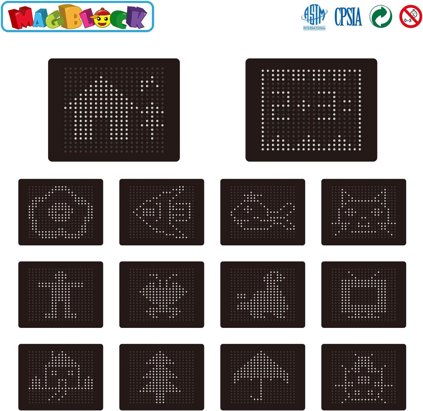 MAGBLOCK-Tablero magnético de dibujo para niños con bolígrafo magnético, negro
