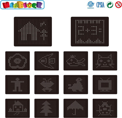 MAGBLOCK-Tablero magnético de dibujo para niños con bolígrafo magnético, negro