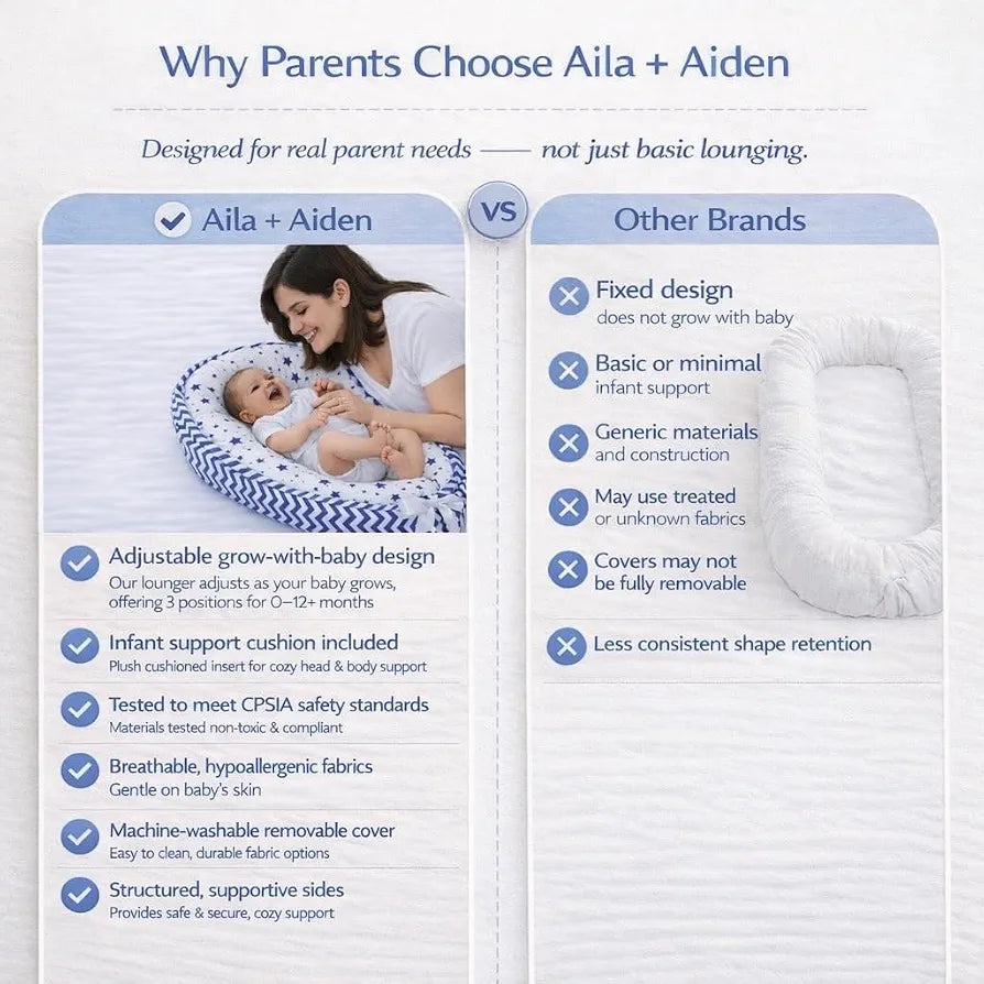 Tumbona infantil de algodón orgánico, reversible, ajustable y portátil