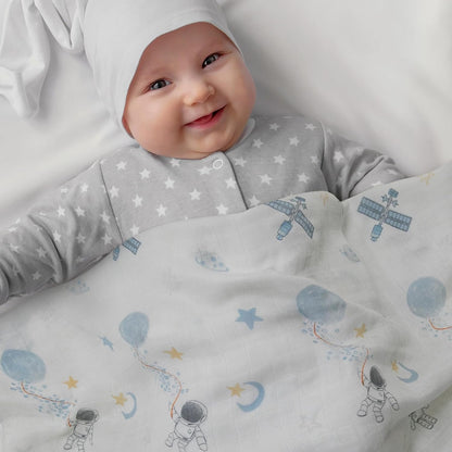 GLLQUEN BABY-Manta de Recepción para Niño de Algodón de Muselina