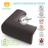 Protectores de esquina de espuma de seguridad para muebles, paquete de 8, café y blanco
