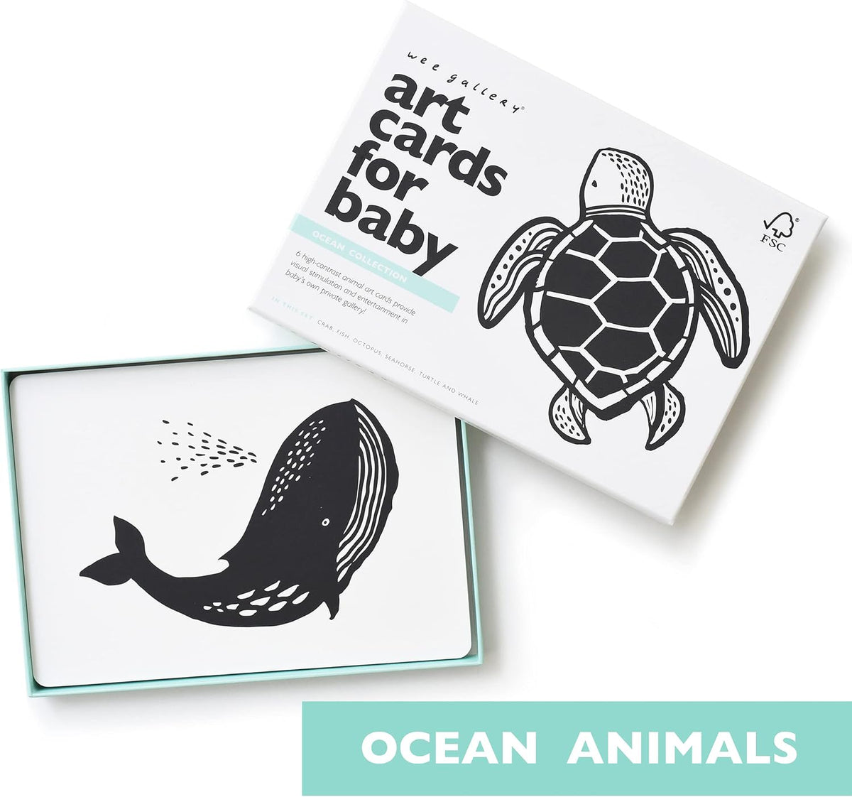 Wee Gallery – tarjetas de alto contraste de animales del océano, imagen 3