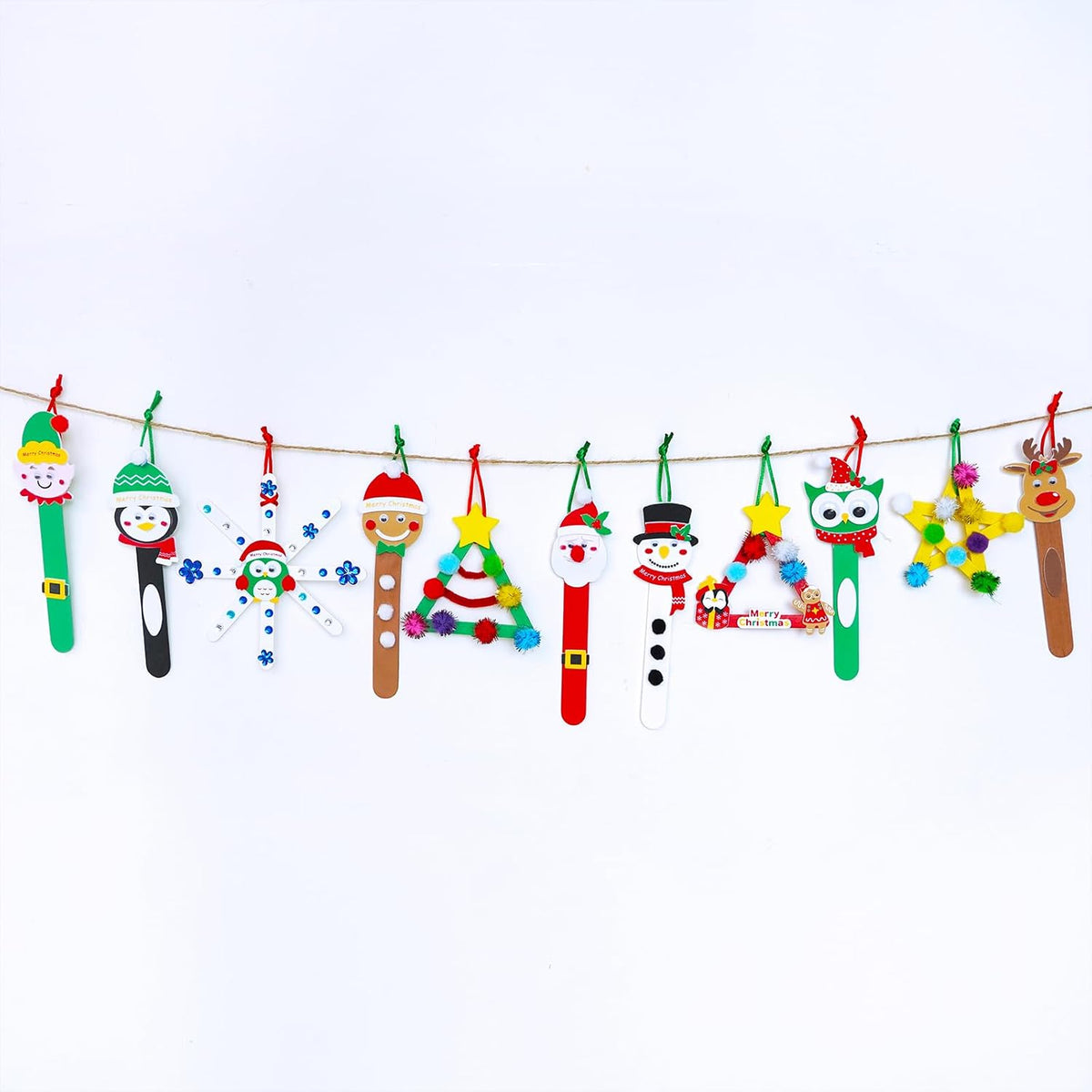 Kit de 24 adornos navideños con palitos Winlyn