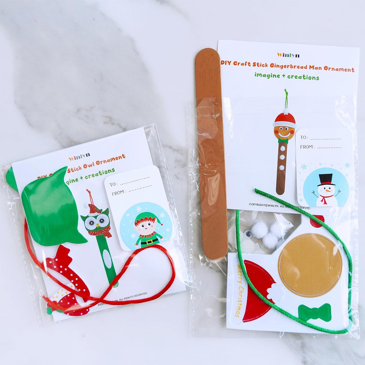 Kit de 24 adornos navideños con palitos Winlyn