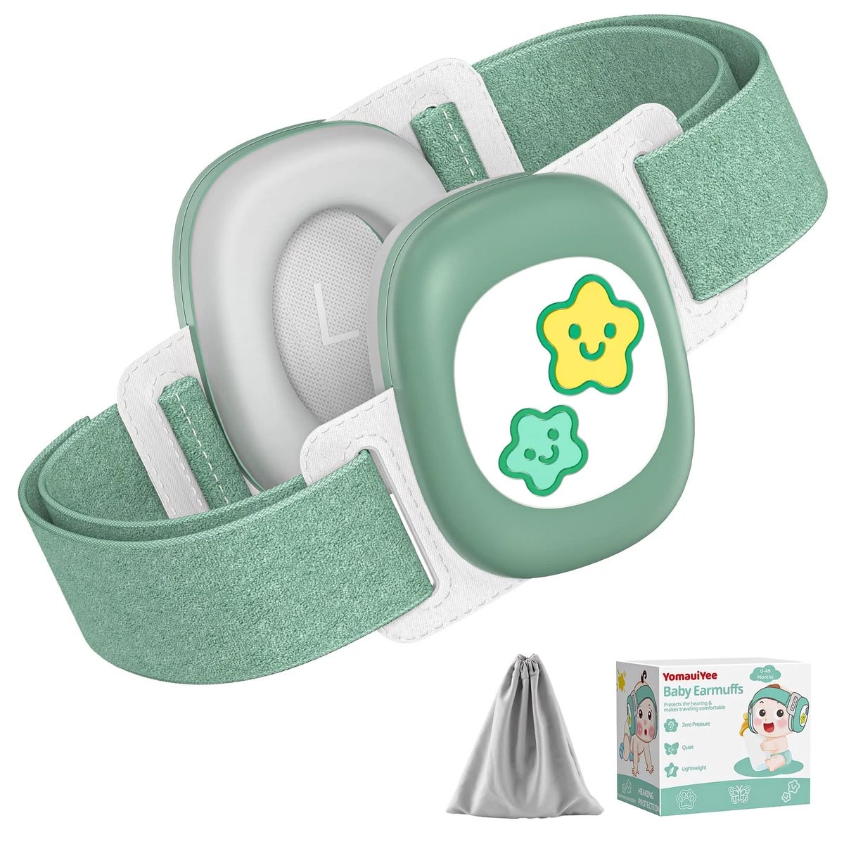 Protectores auditivos YomauiYee para bebé, verde